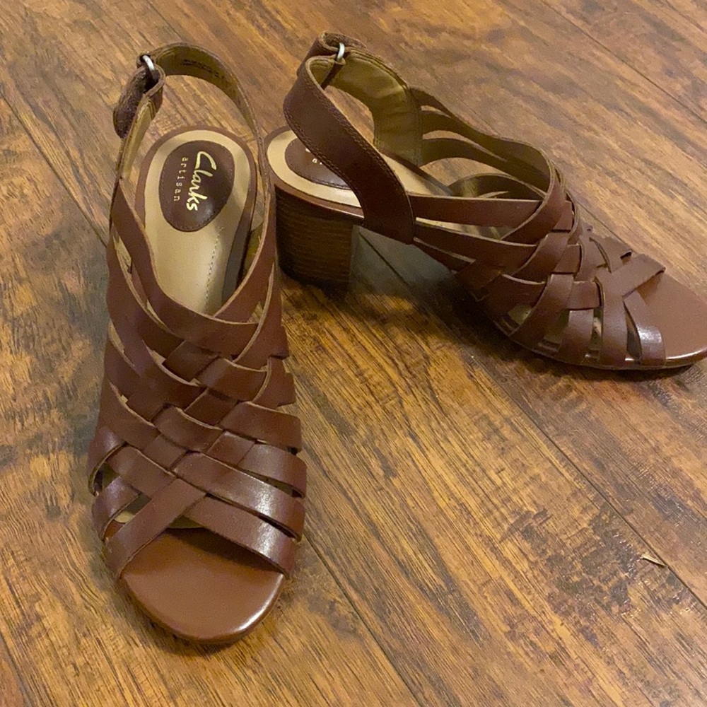 Clarks Artisan brown strappy heels